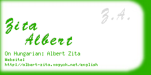 zita albert business card